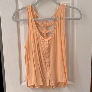 LA hearts summer tank, coral/peach color, size small